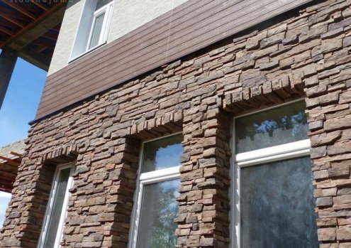 Искусственный камень плоский Atlas Stone Крепостная стена 097 коричневый рис 3